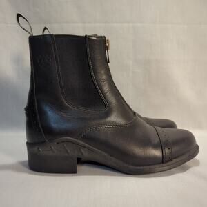 ARIAT Black Leather Equestrian Riding Boots Front Zip 54701 Women’s Size 6.5B